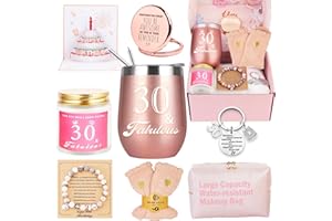 AWFRKY 30th Birthday Gifts For Her Women, 30 Year Old Birthday Gifts For Women, Happy Birthday Basket Gifts Box for Friends Female Mom Wife Daughter Sister Girlfriend Coworker Bestie Women Birthday Unique
