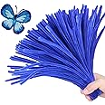ESUOHYM 200PCS Upgraded 20 Colors Pipe Cleaners Craft Chenille Stems DIY Art Supplies Colorful Thick Fluffy Fuzzy Wire Sticks Bulk for Kids and Adults (Blue)