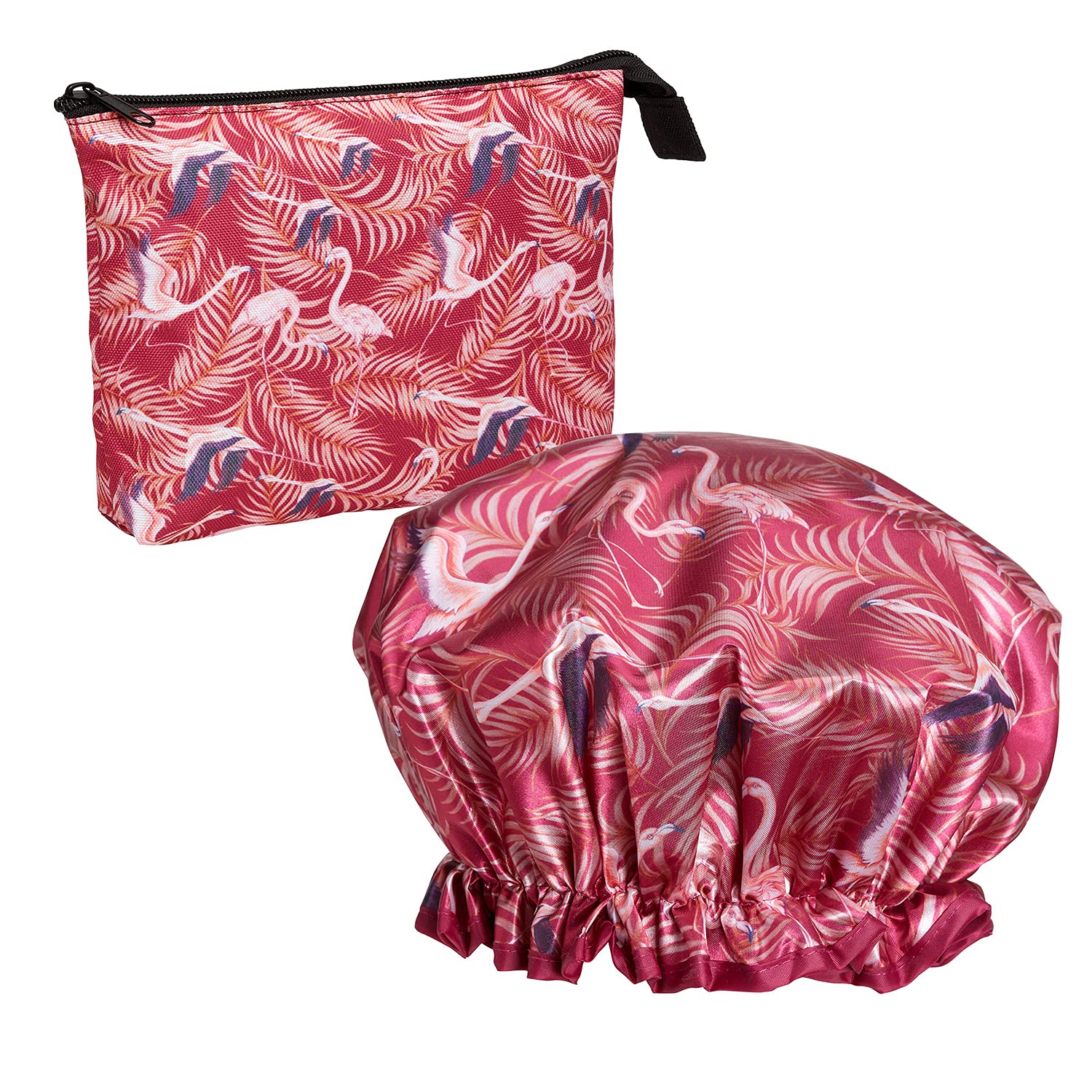 Bodylife Shower Cap & Travel Washbag & Beauty Bag Flamingo Sunset