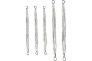 iolory 5PCS Automotive Ground Strap,Flat Braided Copper Ground Strap,Automotive Ground Strap with Terminals,Car Accessories,S