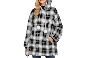 Wearable Blanket Hoodie for Adults, Casual Oversized Blanket Hoodie with Pocket
