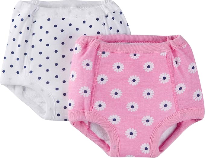 Gerber Toddler Girls' 2 Pack Terry Lined Training Pants