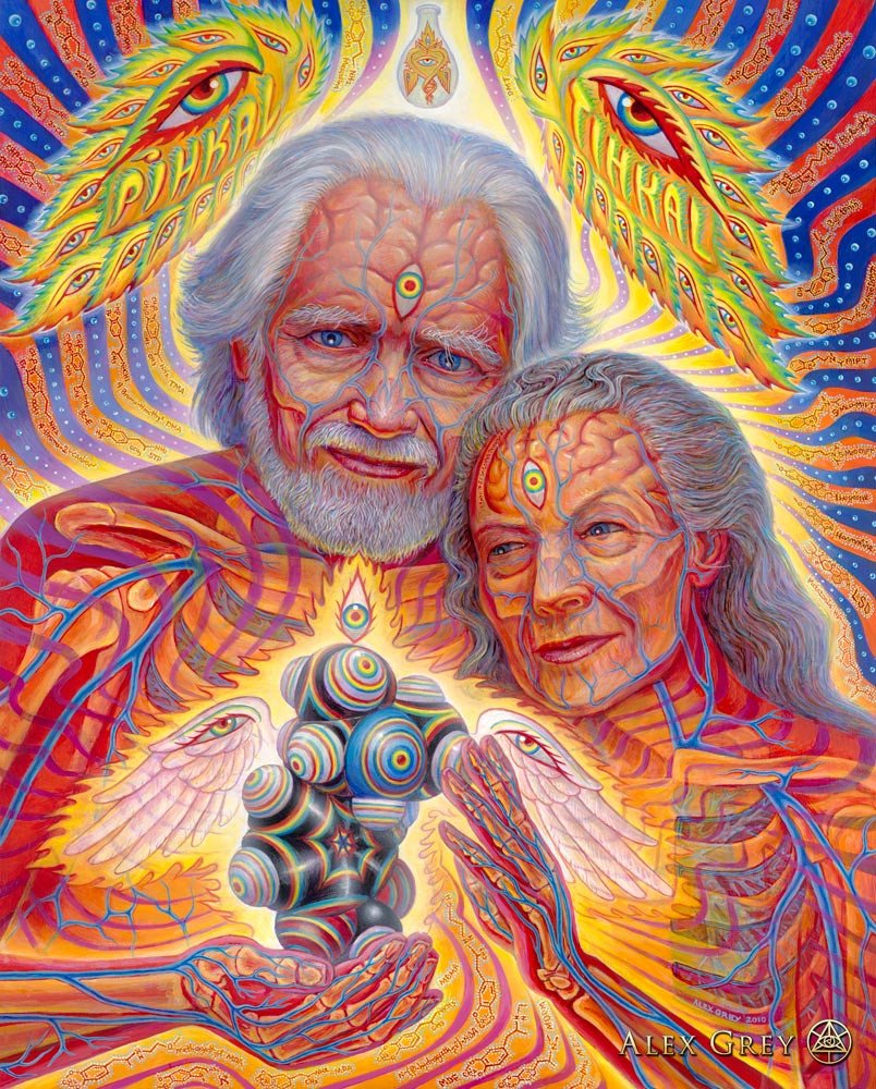 Alex Grey Art Painting The Human Body Fabric Cloth Rolled Wall