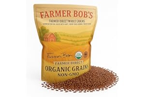 Farmer Bob's Organic Flax Seed - USDA Certified, Non-GMO, Raw Brown Flax Seeds - Whole, Farmer-Direct Superfood for Nutrient-Rich Diets Gluten Free Vegan Sproutable Plant-Based Protein 5lb Bag