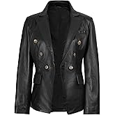 Decrum Leather Blazer Women - Real Lambskin Leather Blazer Jacket Women
