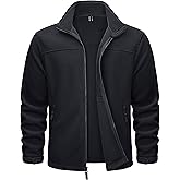 TACVASEN Men's Polar Fleece Jackets Lightweight Soft Winter Thermal Coats Outdoor Windproof Zip Up Jacket with Pockets