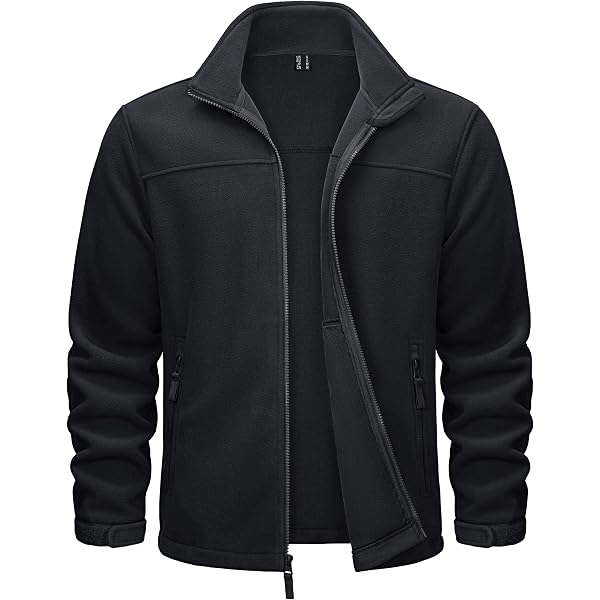 Vantage Men's Brushed Back Micro-Fleece Full-Zip Jacket, Dark Grey