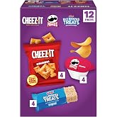 Cheez-It, Pringles, Rice Krispies Treats, Lunch Snacks, Sweet and Salty Variety Pack 9.8oz Box (12 Packs)
