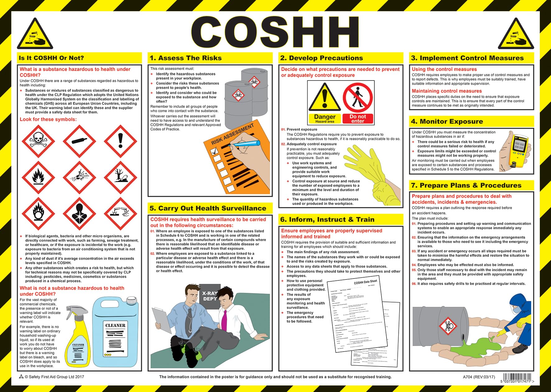 Safety First Aid Group A704T Coshh Awareness Poster, 59 x 42 cm