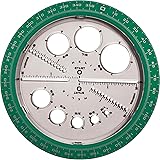 Helix Angle and Circle Maker with Integrated Circle Templates, 360 Degree, 6 Inch / 15cm, Assorted Colors (36002)
