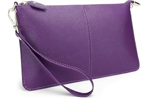 YALUXE Genuine Leather Wristlet Handbags Purses Cell Phone Pocket Clutch Wallet Crossbody Bags for Women