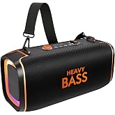 HEAVY BASS Portable Bluetooth Speaker, 120W Peak Wireless Speaker, 28-Hour Playtime, Adjustable Treble &amp; Bass, Loud Stereo Sound for Outdoor Use