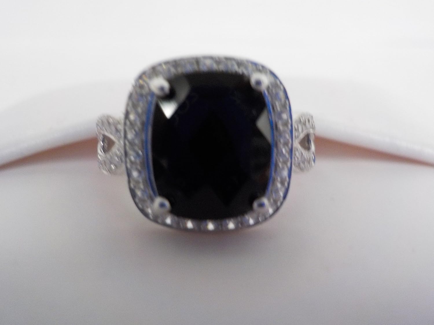 Avon Sterling Silver 3ct. Genuine Onyx Ring Size 9 Jewelry