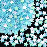 Isslly 200 PCS Acrylic Star Beads, Star Shape Charming Beads, 0.41" Blue Star Beads, Star Charming Beads for Different DIY Jewelry Making Crafts