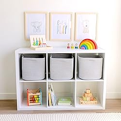 NaturalCozy Storage Cubes 11 Inch Cotton Rope Woven