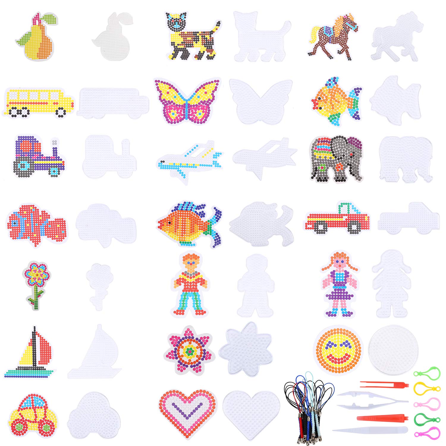 FORMIZON 20 x Iron-on Bead Plates, Different Iron on Bead Plates, Ideal for Birthday Christmas, Handmade DIY Children's Gift