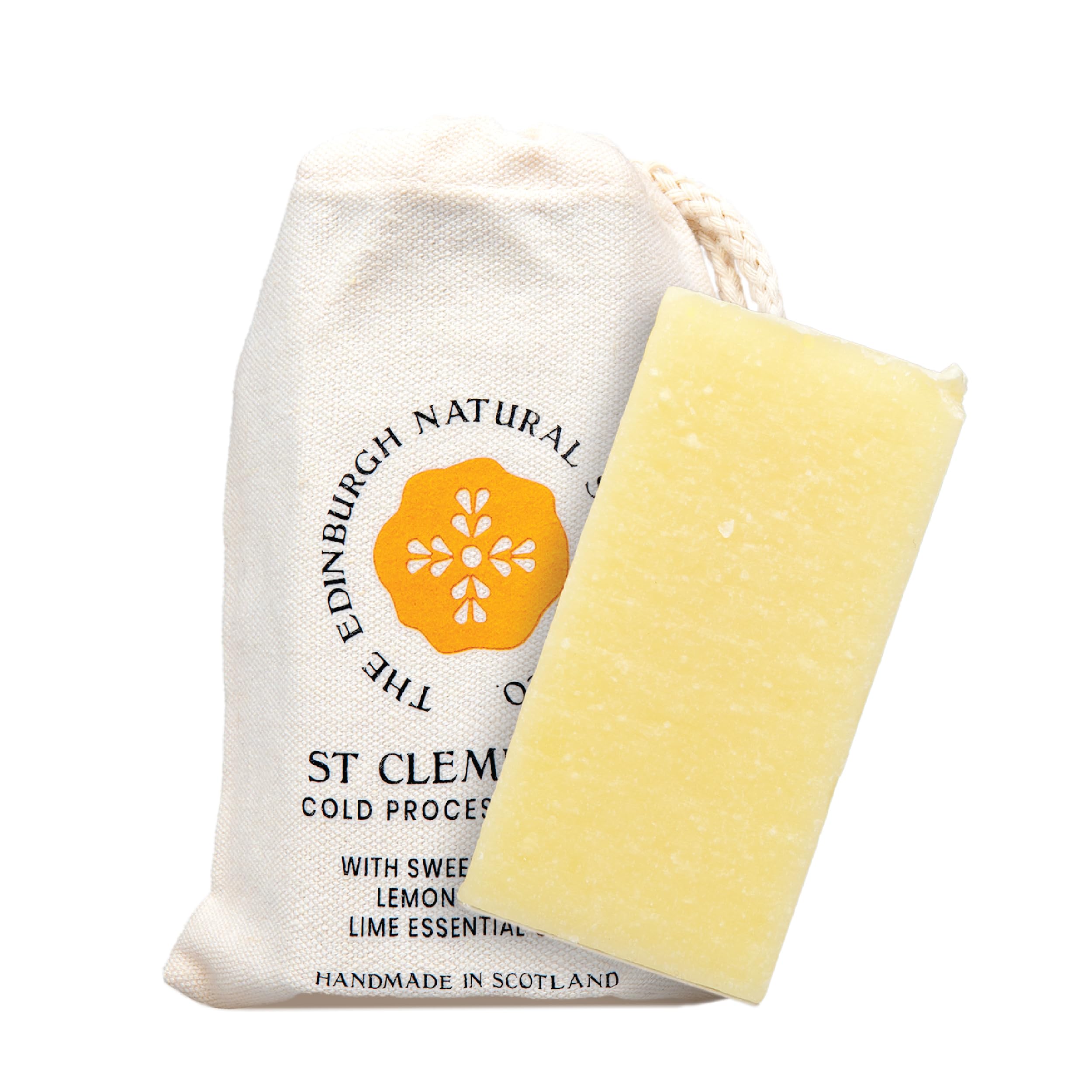 St Clements Soap Bar – 100% Natural & Vegan | Handmade & Cold-Processed with Shea Butter, Coconut Oil & Sweet Orange | Gently Cleanses & Hydrates for Glowing Skin | 90g | Edinburgh Skincare Company