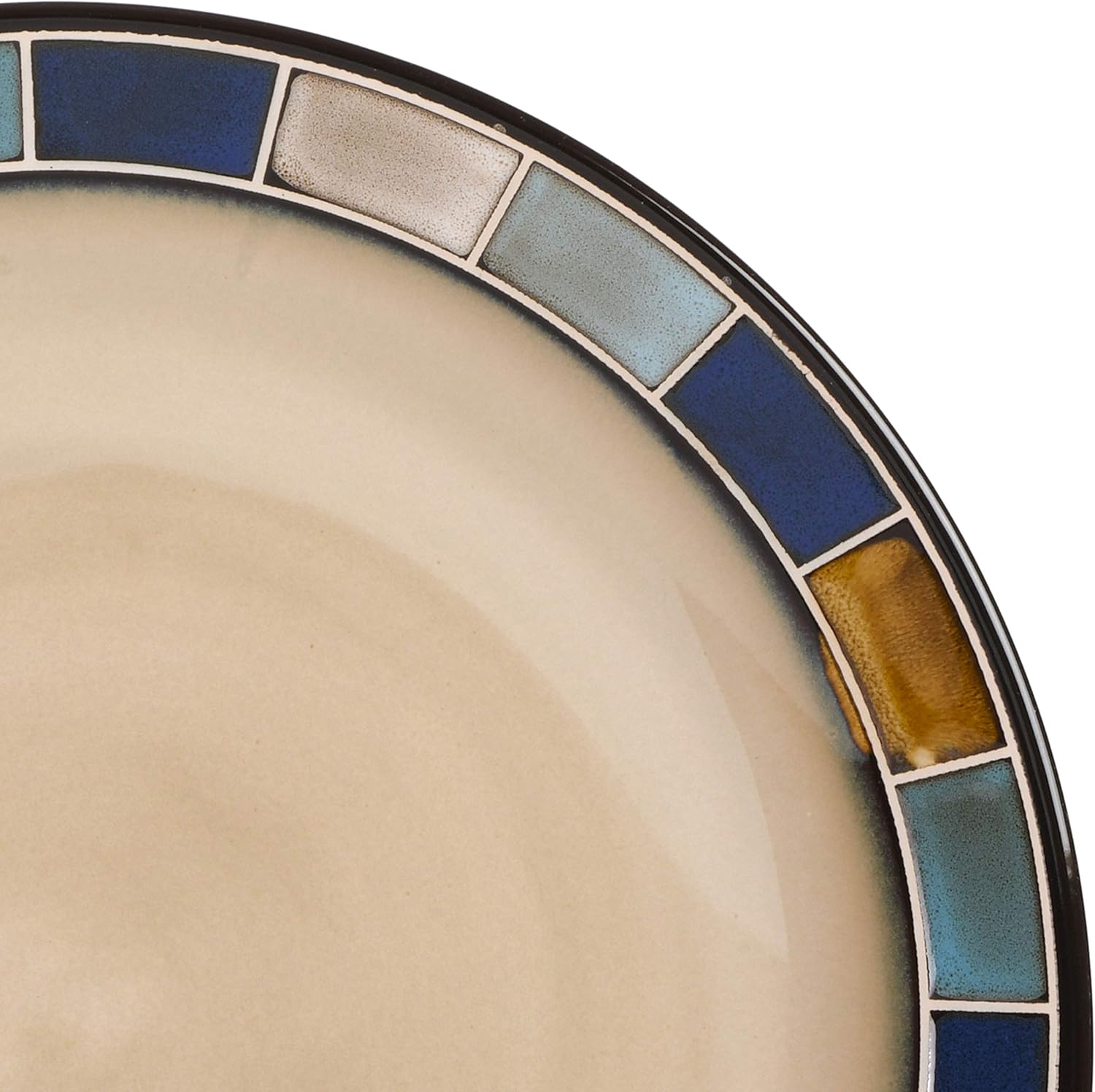  | Gibson Elite 114339.16R Casa Azul 16 Piece Reactive Glaze Dinnerware Set, Cream and Blue: Dinnerware Sets