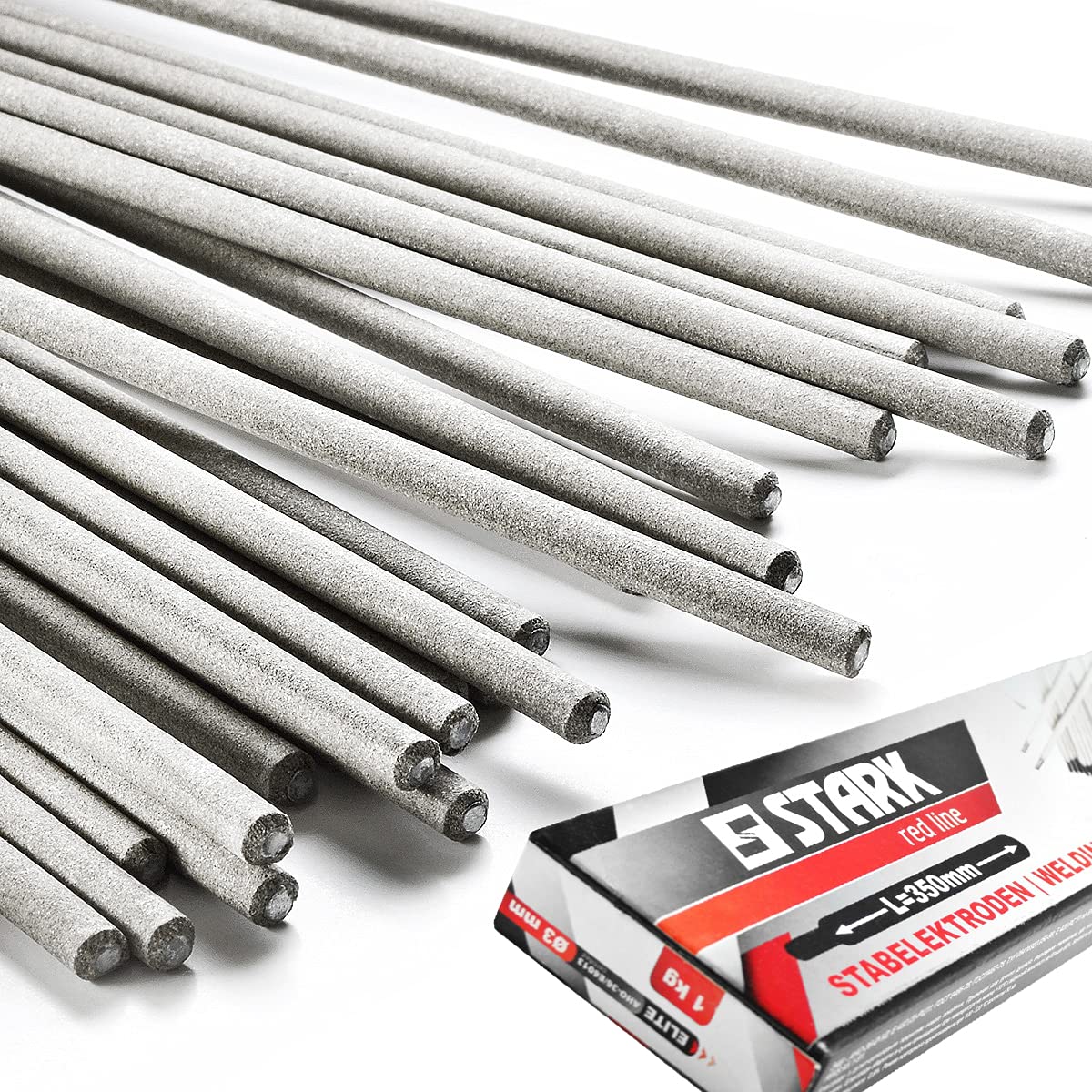 STARK Arc Welding Electrodes 3mm x 350mm – 1kg (Approx. 35 pcs) | Universal Stick Electrodes for Mild Steel, Repair, Assembly & Structural Welding | Redline Premium Series