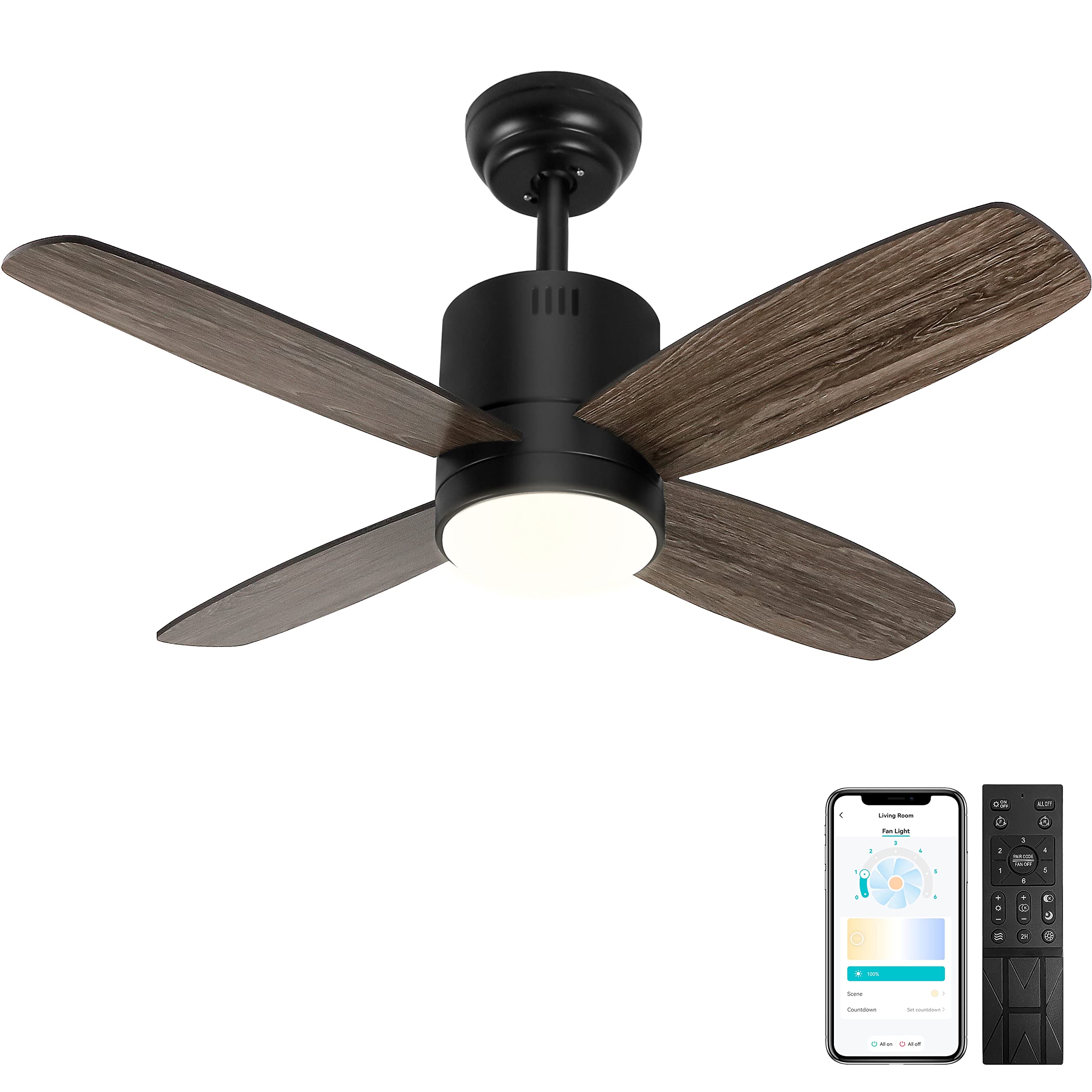 Ohniyou 38'' Ceiling Fan with Lights and
