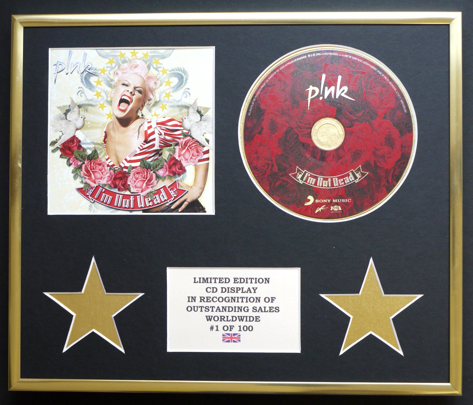 PINK/CD DISPLAY/LIMITED EDITION/COA/I'M NOT DEAD