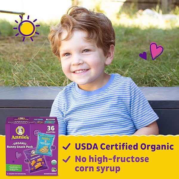 ANNIE’S ORGANIC BIRTHDAY CAKE BUNNY GRAHAMS AND CHEDDAR BUNNIES SNACK PACK 36 COUNT, 36 OZ