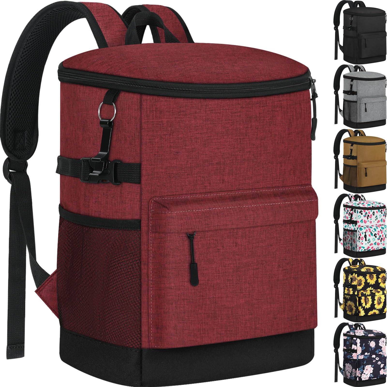 Photo 1 of Tenot Cooler Backpack 33 Cans Backpack Coolers Insulated Leak Proof Soft Beach Cooler Bag for Men Women Ice Chest Backpack Camping Hiking Picnic Travel Cooler Lunch Backpack Dark Red
