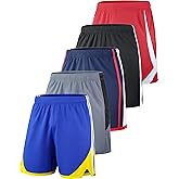 Liberty Imports 5 Pack Men's Quick Dry Athletic Basketball Shorts 9" Inseam with Pockets, Activewear for Workout Gym Running
