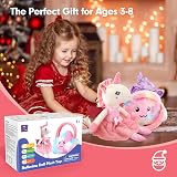 hahaland Unicorn Toys Girl Dress-Up Set with 3 Outfits Plush Doll view 9