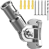 evertoco Heavy Duty T304 Stainless Steel Flag Pole Bracket - 180° Adjustable Flag Pole Holder for House with Two Installation Methods, Flag Holder for 1" Inner Diameter Pole, Wind Resistant &Rust Free