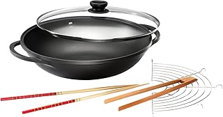 Karcher Wok Mai-Lin (Aluguss, Ø 36 cm, Durit-Select-Antihaftbeschichtung, inkl. Glasdeckel und Zubehör) schwarz