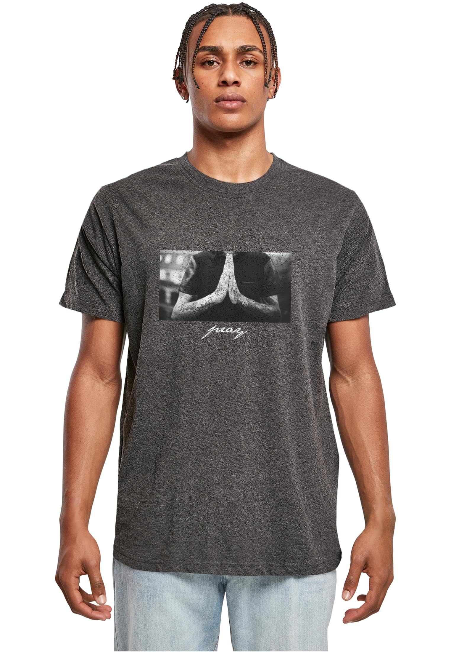 Mister Tee Herren T-Shirt Pray Tee, Grau (Charcoal), Gr. S — image 1