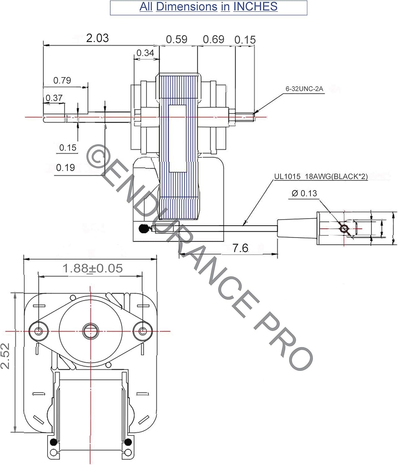 Endurance Pro Universal Bathroom Vent Fan Motor Complete Kit Replacement for C01575, 50 CFM, 120V - - 