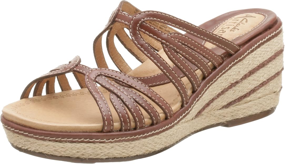 Amazon.com | Clarks Women's Tossa Wedge Sandal, Peat, 5 M | Platforms & Wedges