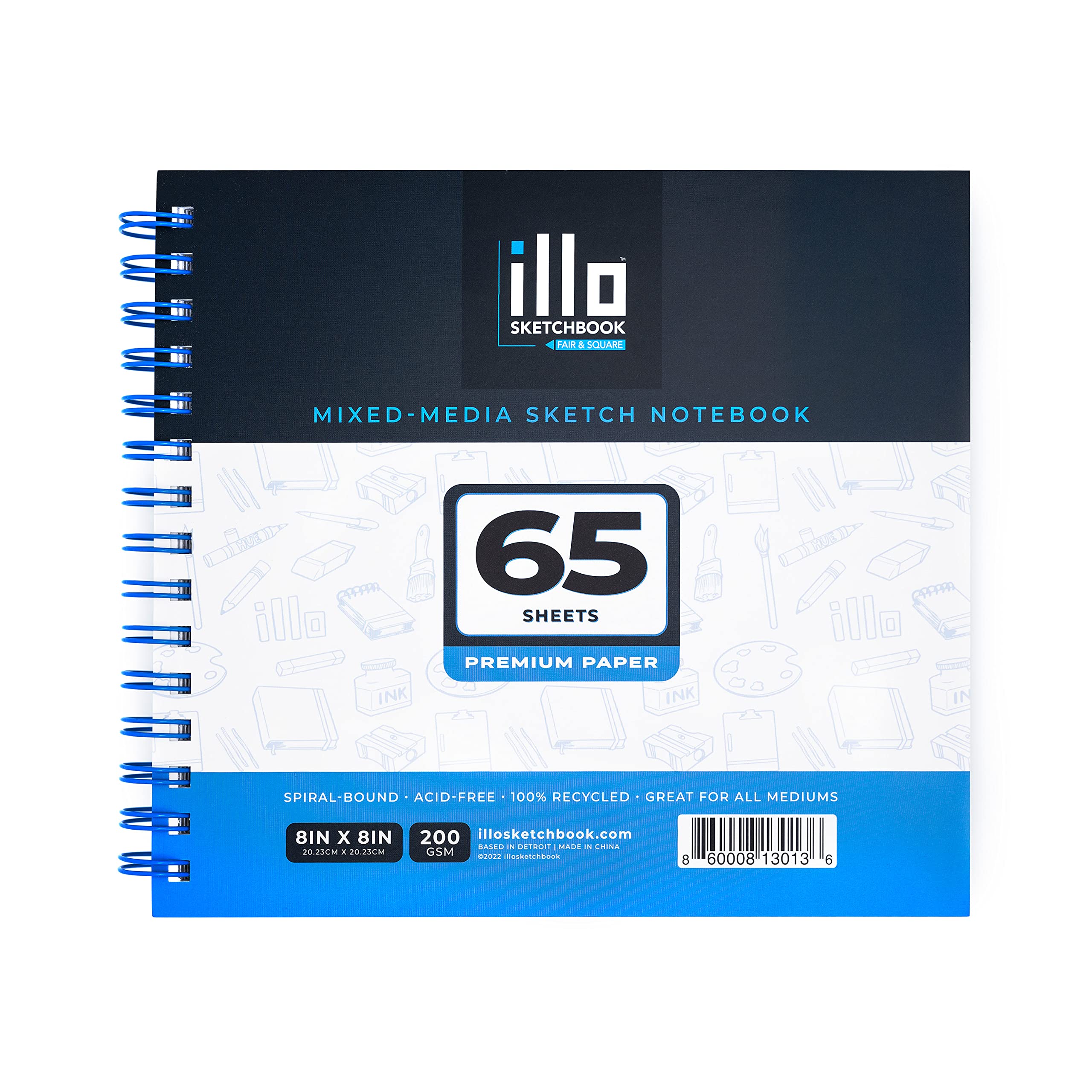 illo sketchbook, square sketchbooks for Pros or Beginners (8x8 