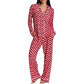bebe Button Down Pajamas for Women, Long Sleeve Button Up Pajamas with Pants, Ladies Sleepwear PJ Set