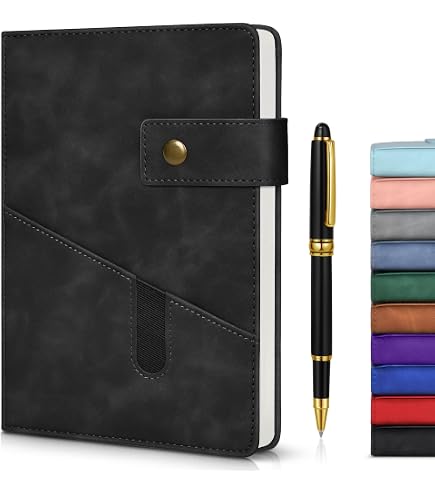 Amazon.com : A5 Lined Leather Journal with Pen, 240 Pages
