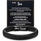 Valentines Day Gifts for Him Husband, Mens Leather Bracelet Easter Basket Stuffers I Love You Gifts for Him Boyfriend Men Bracelet Birthday Gifts for Son Godson Fathers Day Gift for Dad Christmas Anniversary Jewelry