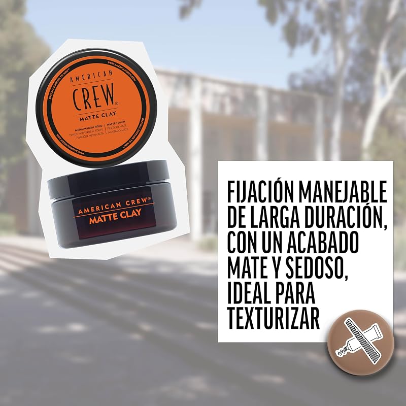 Matte Clay, Cera Mate Pelo Hombre Fijación Media-Alta, Cera con Acabado Mate, Moldeador Pelo con Arcilla y Fijador Pelo en Pasta, 85g