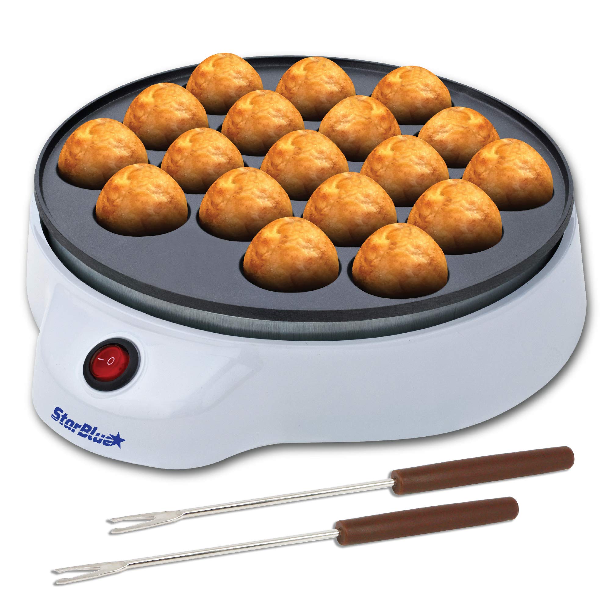 Takoyaki Maker by StarBlue with FREE Takoyaki picks - Easy and Simple to operate electric machine to make Japanese Takoyaki Octopus Ball, AC 220-240V 50/60Hz 650W, UK Plug, Europe Adapter Included