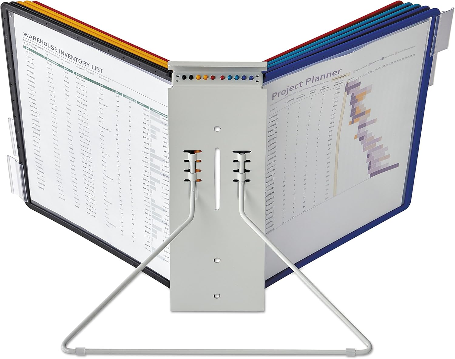DURABLE Desktop Reference System, 10 Double-Sided Panels, Letter-Size, Assorted Colors, INSTAVIEW Design (561200) : Office Products
