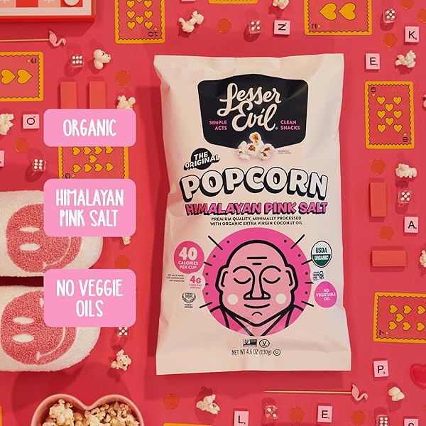 LESSEREVIL POPCORN, HIMALAYAN PINK SALT, 4.6 OZ