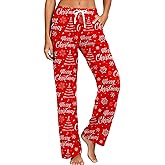 Kallenorox Women's Comfy Pajama Pants Casual Pj Bottoms for Women Print Long Sleep Pants Drawstring Lounge Pants with Pockets