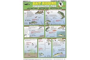 TIGHTLINES PUBLICATIONS Freshwater Bait Rigging Chart #1 - Waterproof Quick Reference Fishing Guide - (Live Bait Rigs, Artificial Rigs, and Bottom Rigs) - Double-Sided & Easy to Read - Great Gift for Beginners