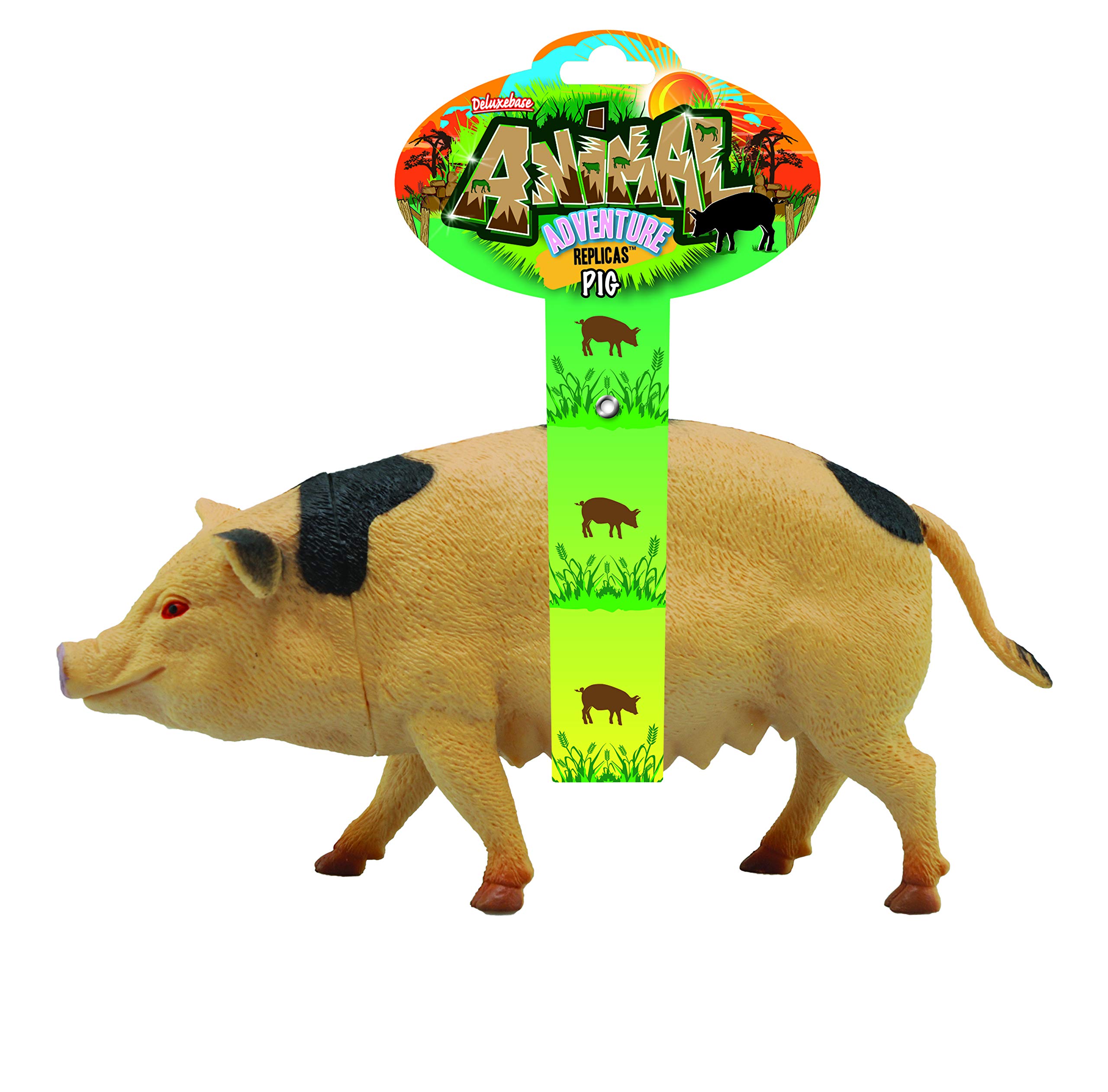 Deluxebase Animal Adventure Replica - Pig from Pig Toy Replica Figure. Large sized animal figures that are ideal farm animal toys for kids