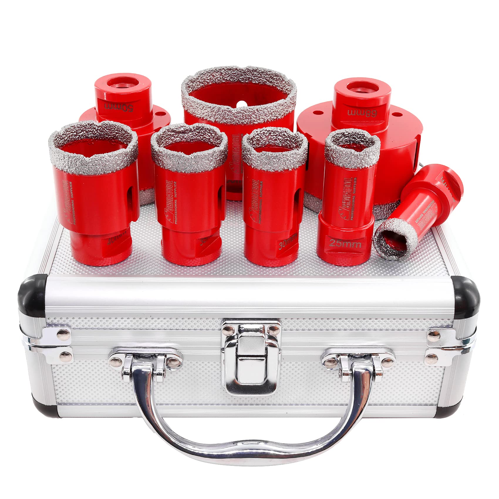 SHDIATOOL Diamond Drill Core Bits Kit with Box 20/25/30/35/40/50/60/68mm for Tile Porcelain Granite Marble-Set of 8 — image 1