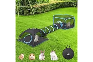 Outdoor Cat Enclosures for Indoor, Patio Portable Mesh Cat Tent, Tunnel, Playhouse with Free Carry Bag & Metal Rod for Small 