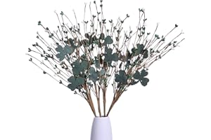 DIYFLORU 6 Pack St Patrick Floral Picks Green Shamrock and Berry Stems St Patricks Day Flowers Clover Berry Branches for St Patrick’s Day Vase