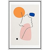 SIGNWIN Framed Canvas Wall Art Boho Decor Illustration Canvas Prints Home Artwork Decoration for Living Room,Bedroom - 16x24 inches