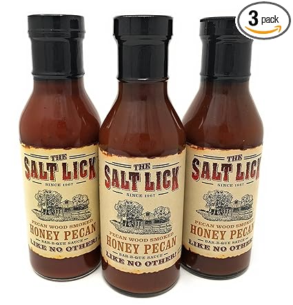 Amazon Com The Salt Lick Bbq Sauce 12oz Bottle Pack Of 3 Pecan Wood Smoked Honey Pecan Grocery Gourmet Food